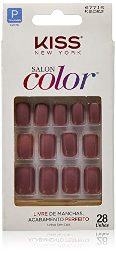 Kiss New York, Unha Salon Color Curto Beautiful, pacote de 28