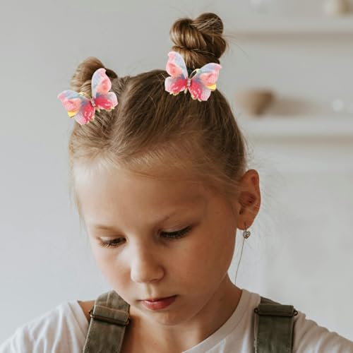 Abaodam 10 Peças Mini De Cabelo De Borboleta De Cabelo De Borboleta Com Glitter 3D Presilhas De Cabe