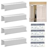 Bifold Door Lock, Child Safety Lock for Bifold & Folding Closet Doors (1-1/8' to 3/8' Thick), Double Door Cabinet Lock to Keep Toddlers, Cats & Dogs Out (White, Big 4PCS)