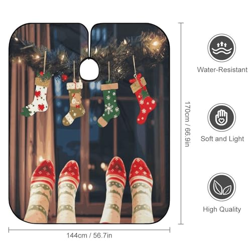 Capa para Corte de Pelo Navidad 170x144 cm con Cierre Ajustable miniatura 2