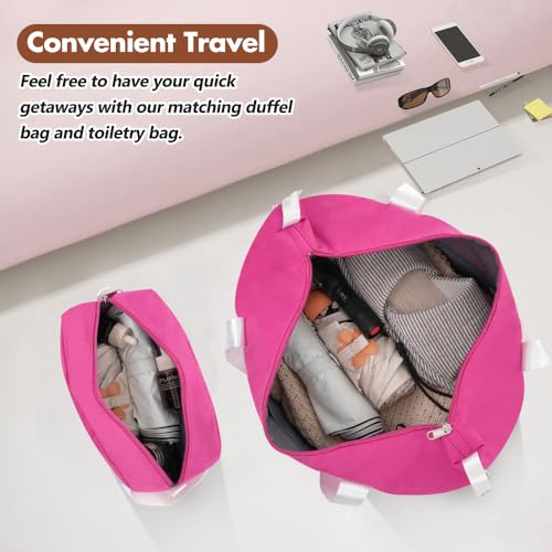 Long Vacation Luggage Set 20 IN Lightweight Carry on Suitcase ABS Hardshell Luggage TSA Lock Spinner Wheels(3 piece set) (Pink + ABS)4