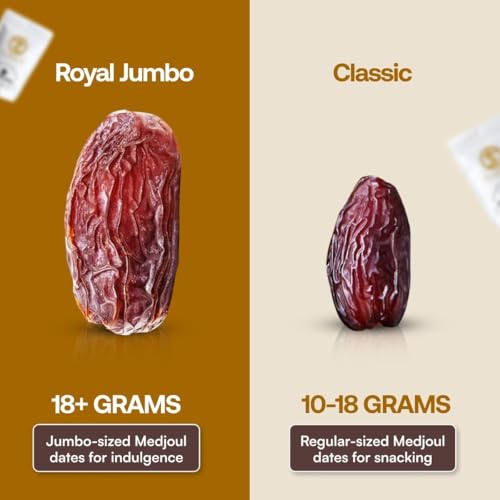 Image of ZABBAAT Medjool Dates - Premium Royal Jumbo Arabian Khajoor | Naturally Sweet & Nutritious | Ideal for Snacking, Gifting & Energy Boost | Dates Medjool 250gm Fresh Pack