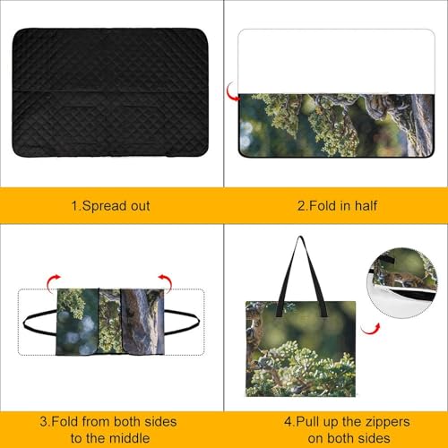 Couverture de plage imperméable et pliable avec zip tapis de sol bonsaï