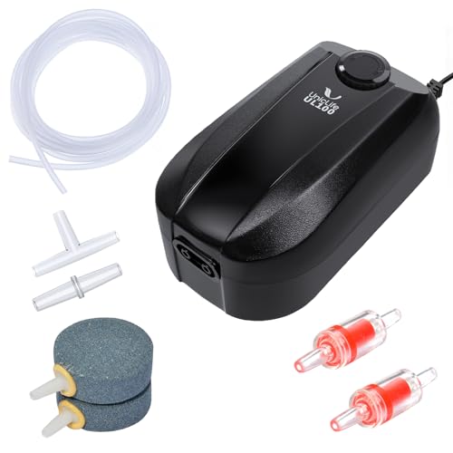 Uniclife Aquarium Air Pump Dual Outlet Fish Tank A