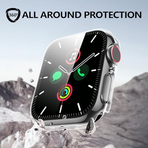 Image of Case for Apple Watch Screen Protector SE 3(2025) SE 2 /SE /Series 4 5 6 44mm with Tempered Glass | Slim Guard Bumper | Full Coverage Hard PC Protective Cover | Compatible iWatch 44mm