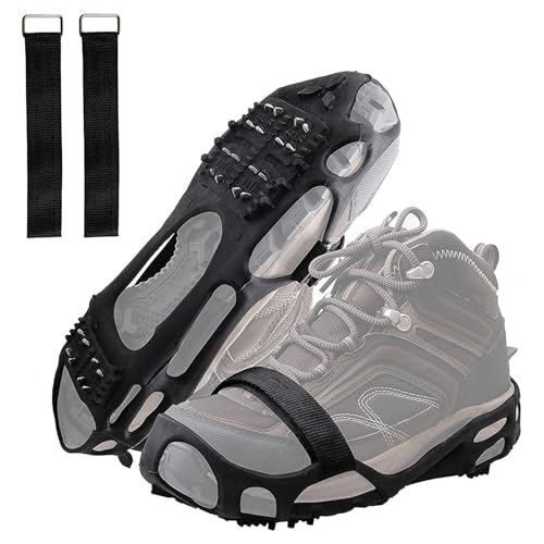 Picos para zapatos para nieve y | Agarre antideslizante y agarre mejorado, 24 puntas para nieve y agarre | para actividades al aire como montañismo, senderismo y trekking para adultos