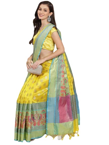 Amazon Brand - Anarva Women's Heavy Banarasi Art Silk Zari Woven Saree With Unstiched Blouse Piece(SZ-RIGVEDA10)