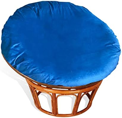 Papasan Cushion Cover Only, Indoor Dutch Velvet Smooth Soft Zippered Slipcover for Papasan Round Egg Chair Cushion,Machine Washable Unfading with Attached 8 Pairs Straps(Fits 43-48in Round Cushion)