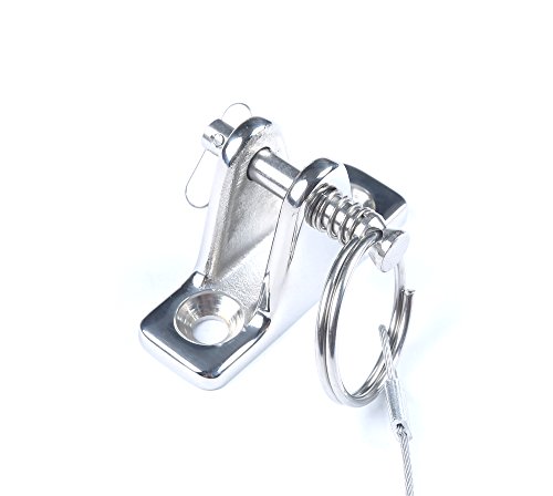 Mxeol Bimini Top Deck Hinge Mounting Brackets Quick Release Pins Lanyards Stainless Steel Screws Pair #TOP6