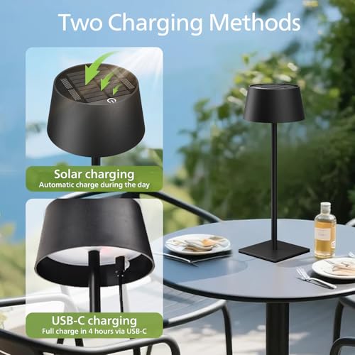 Philips Solar Outdoor Table Lamp, Portable LED Desk Light,Cordless Battery-Operated,2 Adjustable Height, Touch Control & Stepless Dimming Night Light,Waterproof for Garden, Bedroom - Image 4