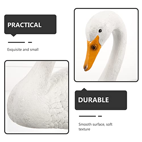 Yardwe Realistic Swan Figurine Simulation Swan Statue Pond Floating Swan Decoration Lifelike Goose Sculpture For Home Yard Park Patio Zoo #TOP1