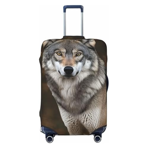 Wild Wild Gray Wolf Luggage Cover for Suitcase TSA Approved Elastic Suitcase Cover Anti-Scratch Travel Luggage Protector Cover Washable Trolley Case Cover Fit 18-32 Inch Luggage X-Large