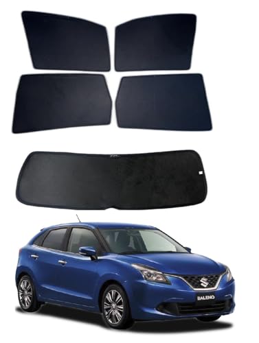Image of Premium Car Sunshade Fix Type Non-Magnetic Curtain with Rear Dicky Curtain Set of 5pc for Baleno Old