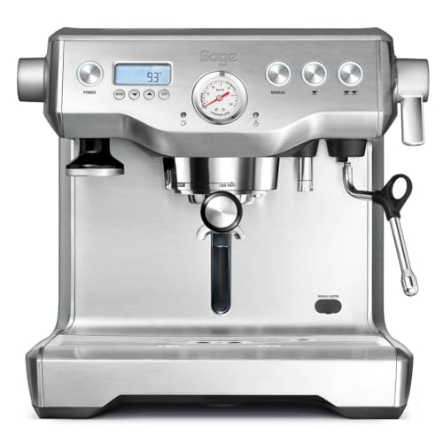 Sage - The Dual Boiler - Kaffeemaschine mit manuellem Milchaufschäumer und Dual-Boiler System - Mit Timer und Temperaturkontrolle - 2200 W, max. 15 Bar, Espresso- & Dampfboiler - Gebürsteter Edelstahl