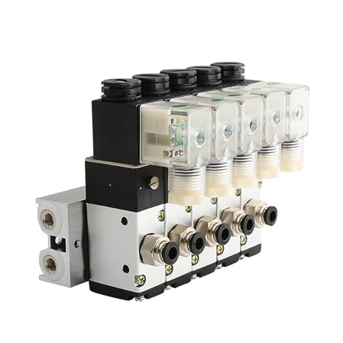 Bloque de electroválvula neumática silencioso y libre de fugas con base de 5 vías y 24V 7