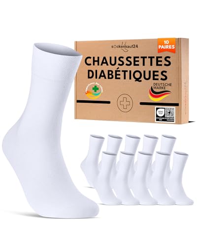 Chaussettes diabétiques sans couture en coton pour protéger les pieds