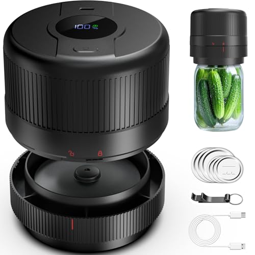 Wothfav Envasadora al Vacio para Tarros Cristal, Sellador al Vacío Mason Jar, Mason Jar Vacuum Sealer, Kit de Sellado al Vacío para Tarros Mason para Conservación y Fermentación de Alimentos