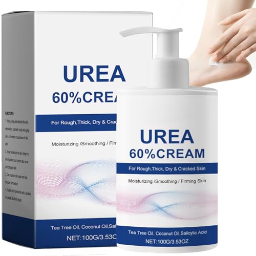 Intensive 60% Urea Cream for Cracked Heels & Dry Skin Deep Moisturizing Foot & Hand Treatment Softens Calluses on Feet Knees & Hands Ultra-Hydrating Formula for Smooth Nourished Skin
