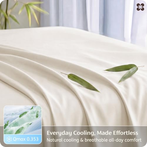 Image of Bedsure PureWoven 100% Rayon Derived from Bamboo, King Size Sheets Set