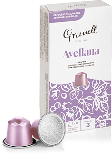 Granell Cafés · 1940 - Aromas - Espresso Avellana | Capsulas Compatibles Nespresso Aluminio 100% Café Arabica - 10 Cápsulas de Café
