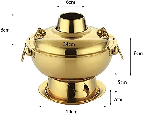 Olla Hot Pot Beijing de Cobre, Estilo Chino Tradicional, Acero Inoxidable 304 miniatura 3