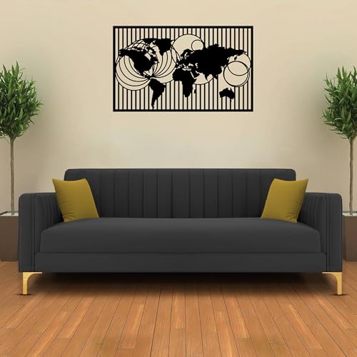 Image of Casaliving Fenton 3 Seater Sofa Set for Living Room (Black Colour) Premium Fabric Sofa