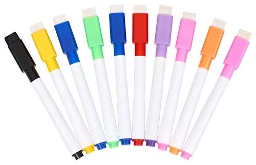Tyh Supplies 10-Pack Reusable Dry Erase Pockets 9 X 12 Inches Assorted Neon Colors #TOP6