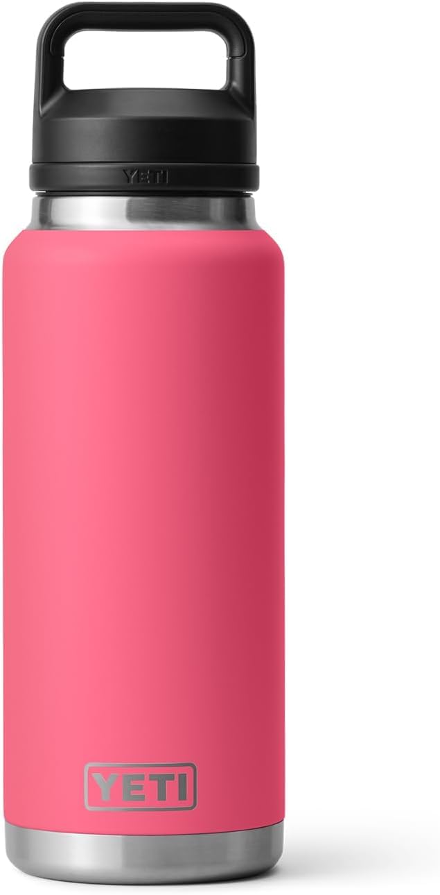 YETI Rambler Bottle Chug, Vacuum Insulated Stainless Steel Bottle with Leakproof Chug Cap, Tropical Pink, 36 oz (1 L) - Image 3