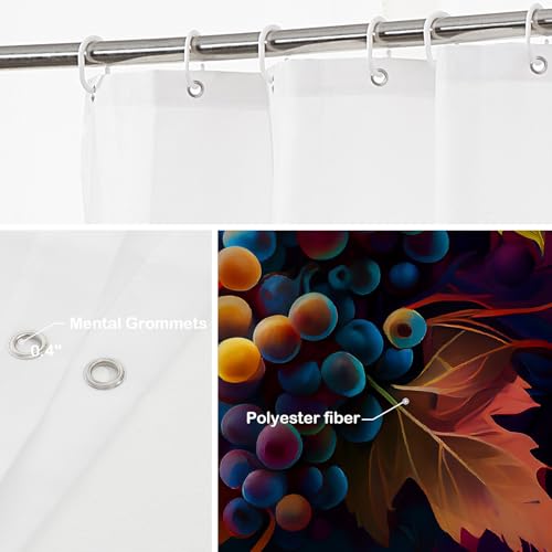 Rideau de douche pour baignoire Batmerry décoratif et étanche en polyester - 6