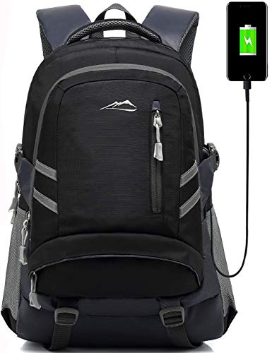 PROETRADE Antivol Sac à Dos Ordinateur Portable 15.6 Pouces Homme Sac à Dos Fonctionnel de Voyage d'affaires PC Portable avec USB Charging Port Sac à Dos Loisirs Collège Scolaire (Couleur Noire) Cover