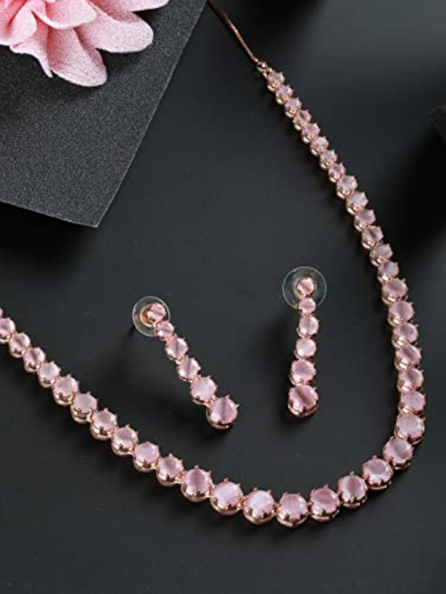 Solitaire Silver Plated Jewellery Set, Timeless Elegance