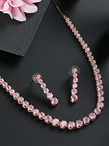 Solitaire Silver Plated Jewellery Set, Timeless Elegance