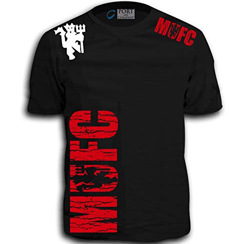 MMA Customs Side Logo MUFC Devil Shield Logo Soccer Jersey Shirt (M, Black/Red White Logo) MMA Customs Side Logo MUFC Devil Shield Logo Soccer Jersey Shirt (M, Black/Red White Logo)