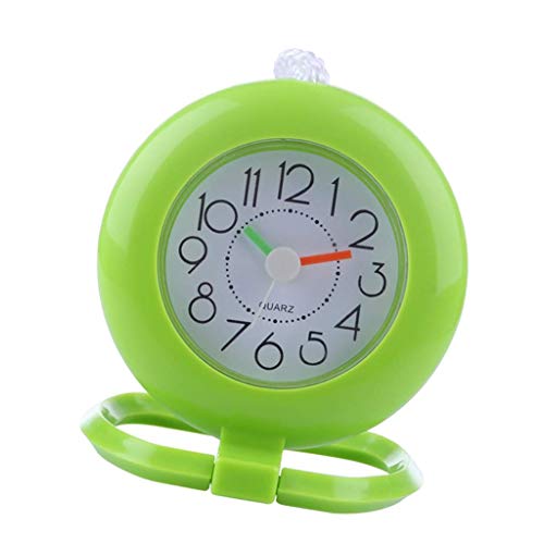 Inzopo Bathroom Shower Wall Clock Slate Hanging Clock with Ring Towel Hook, Water Proof, Silently, To Hang or Stand - Green Green