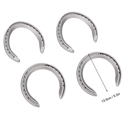 Image of Zerodis 4Pcs Aluminium Alloy Horseshoe Kit, Horse Shoe Horse Riding Tool Equipment Accessories Sports Horseshoes for Horse Racing Horse Shoes Sets (Type 6)