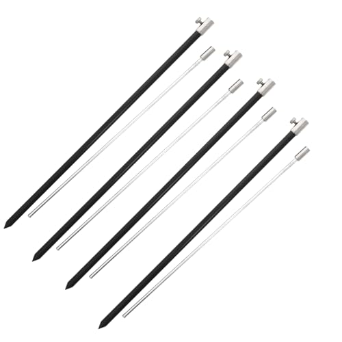 Rutenhalter Bankstick Alu 75-120cm 12/7mm schwarz Erdspieß teleskopierbar 2er/3er/4er Set Rutenständer fürs Angeln mit Schraubgewinde verstellbare Angelständer für Forellen und Friedfischangeln (1)