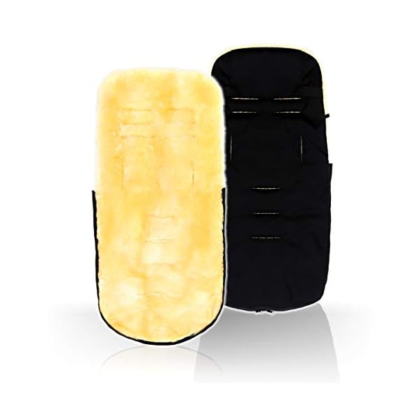 Lammfellfußsack/Winterfußsack für Kinderwagen Buggy Jogger/Kinder Fußsack (Hellgrau Melange) – Bild 4