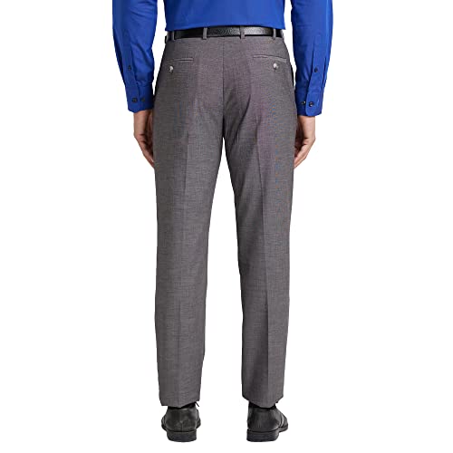 Image of Park Avenue Men's Terry Rayon Blend Fil-A-Fil Pattern Smart Fit Flat Front Formal Trouser