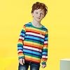 Moon Tree Big Boys Rainbow Striped T-Shirts Kids Long Sleeve Tops Cotton Shirts Age 8-9 Years #2