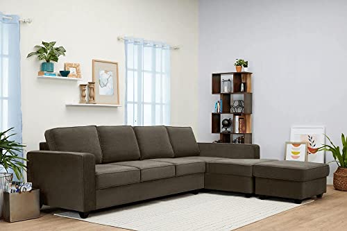 Image of Wakefit Sofa Set | 3 Year Warranty | Sofa 3 Seater, 3 Seater Sofa for Living Room, Wooden Sofa Set, 3 Seater + Right Aligned, Sofa for Living Room - Napper(Omega : Grey)