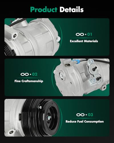 Image of SCITOO AC Compressor for Chevrolet for Express 1500 5.3L 2006-2014 | Fast Cooling, Ultra Low Noise (≤72 dB)Air Conditioner Compressor with Clutch, Easy Installation, 20880829 10360840 1121671