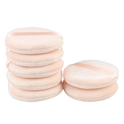 JOLY Powder Puff for Face Foundation 2.95 inch with Strap Washable Pack of 7