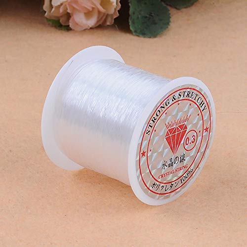 Greatangle-UK 40 m (43 yardas) cuerda elástica de cristal plana cuerda de poliéster para hacer joyas pulsera abalorios hilo artesanía accesorios Cover