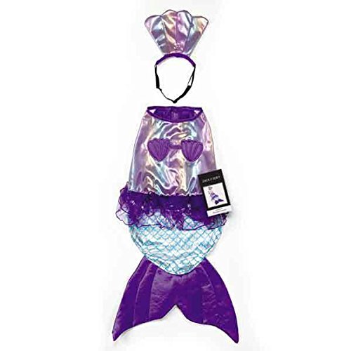 Disfraz Sirena para Perro Grande Azul Iridiscente miniatura 7