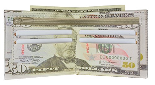 MARSHAL Men's 50 Dollar Bill Design Super Slim Men's Wallet2