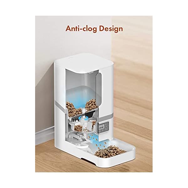 NPET Automatic Cat Feeder, 6L Dog Food Dispenser with Desiccant Bag for Pet Dry Food, 14 Meal