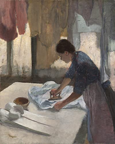 Poster Vintage de Edgar Degas Mujer planchando, cuadro decorativo de 60x90 cm para oficina