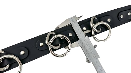 Bondage Belt Punk Rock Star Metal Silver Ring Full Grain Cowhide Leather Belt USA2