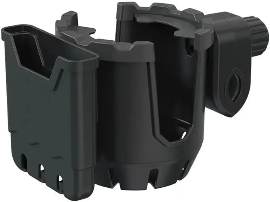 Universal, cochecito, resistente, soporte para taza y teléfono celular, todo negro, 2 en 1, para carros, andadores, sillas de ruedas, rodillo,