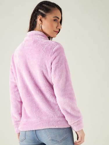 Image of Modeve Women Solid Full Sleeve Fur Standard Length Jacket For Winter
